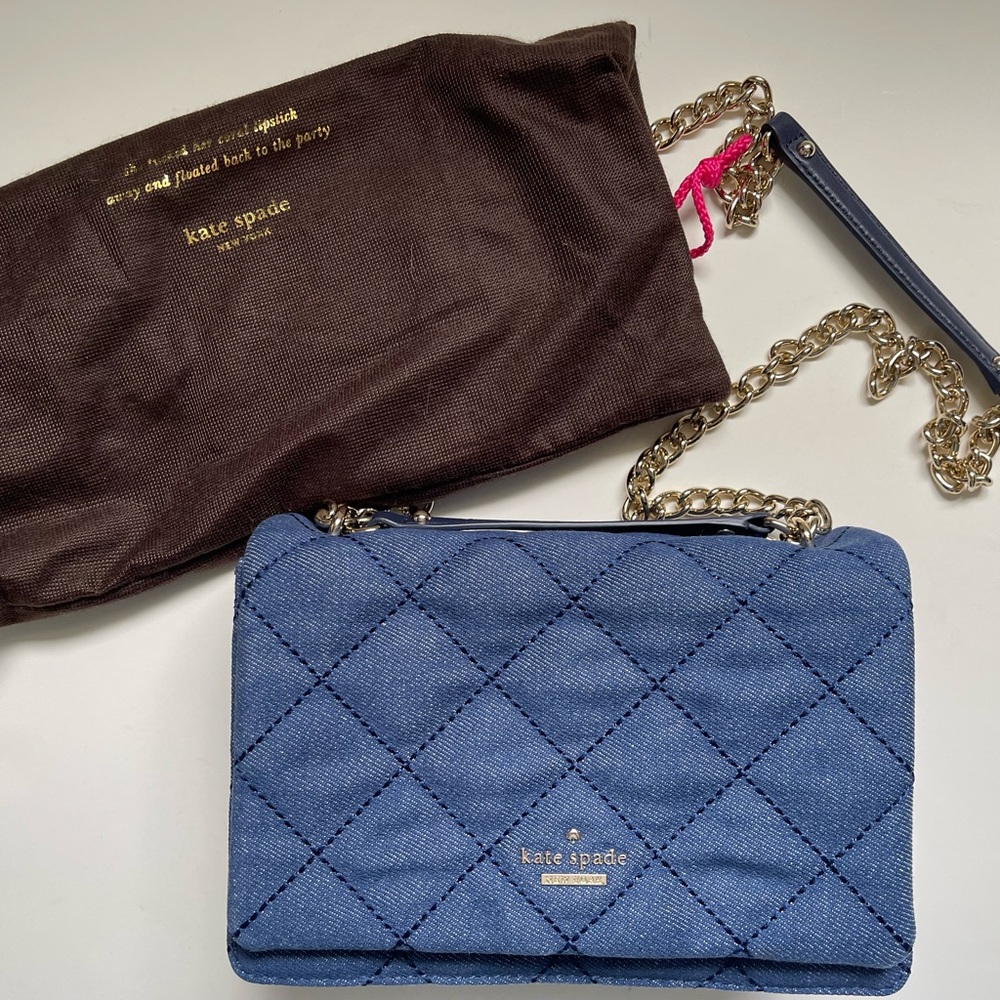 Kate Spade Emerson Place quilted denim vivenna handbag - Picture 13 of 14